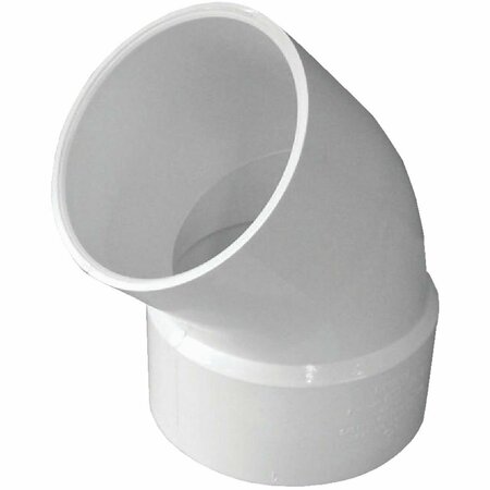 IPEX Canplas 3 In. SDR 35 45 Deg. PVC Sewer and Drain Street Elbow 1/8 Bend 414193BC